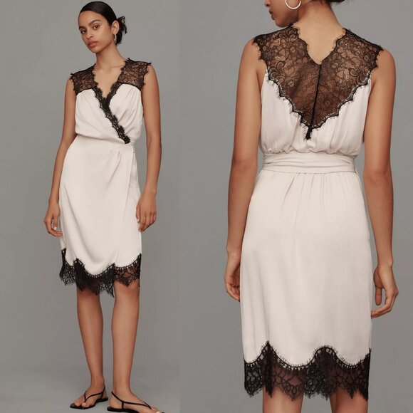 Anthropologie Dresses & Skirts - By Anthropologie Sleeveless V-Neck Lace Wrap Midi Dress size XL new nwt